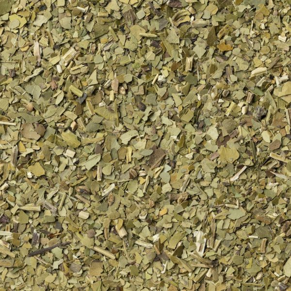 South American dried Mate tea leaves full frame close up South American dried Mate tea leaves full frame close up